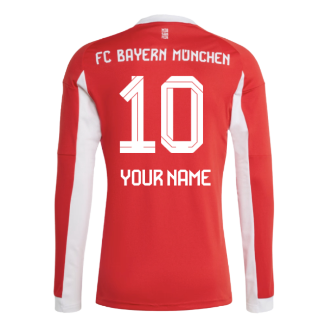 2025-2026 Bayern Munich Long Sleeve Home Shirt (Your Name)-Football Jersey Hub