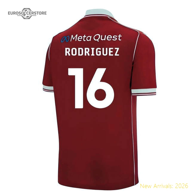 2025-2026 Wrexham Home Shirt (Rodriguez 16)-Football Jersey Hub