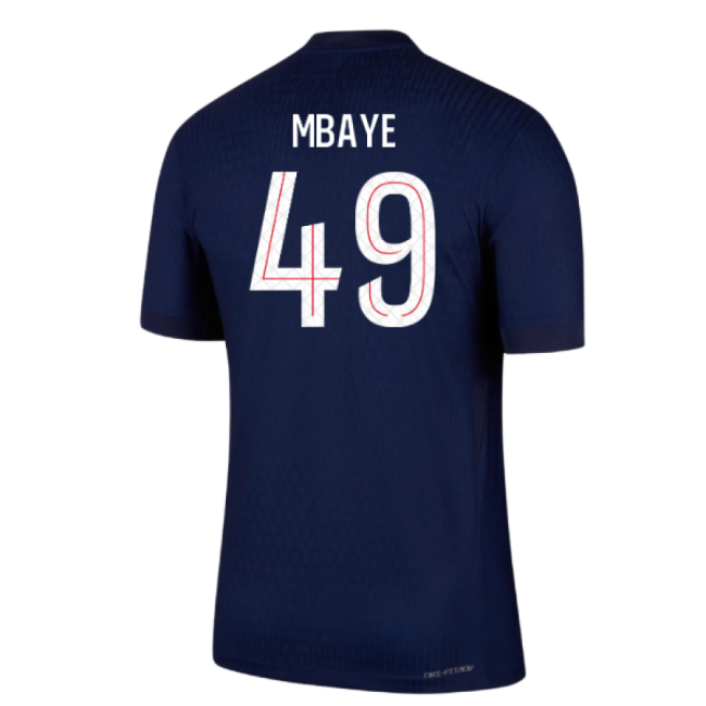 2025-2026 PSG Home Dri-Fit ADV Authentic Shirt (Mbaye 49)-Football Jersey Hub