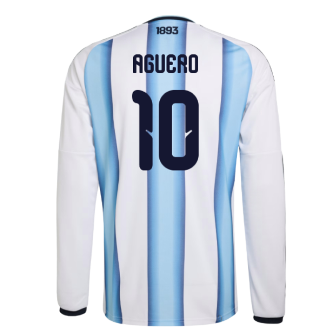 2026-2027 Argentina Long Sleeve Home Shirt (Aguero 10)-Football Jersey Hub