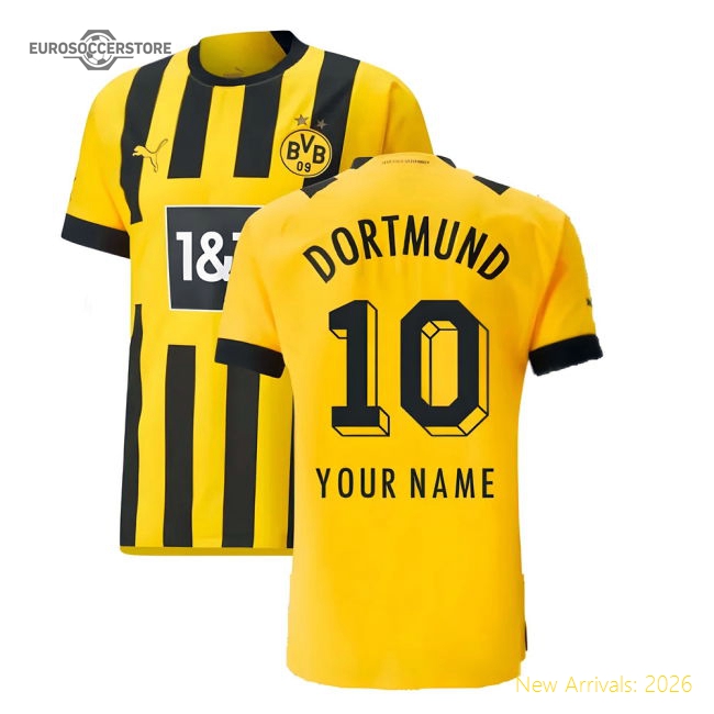 2022-2023 Borussia Dortmund Authentic Home Shirt (Your Name)-Football Jersey Hub