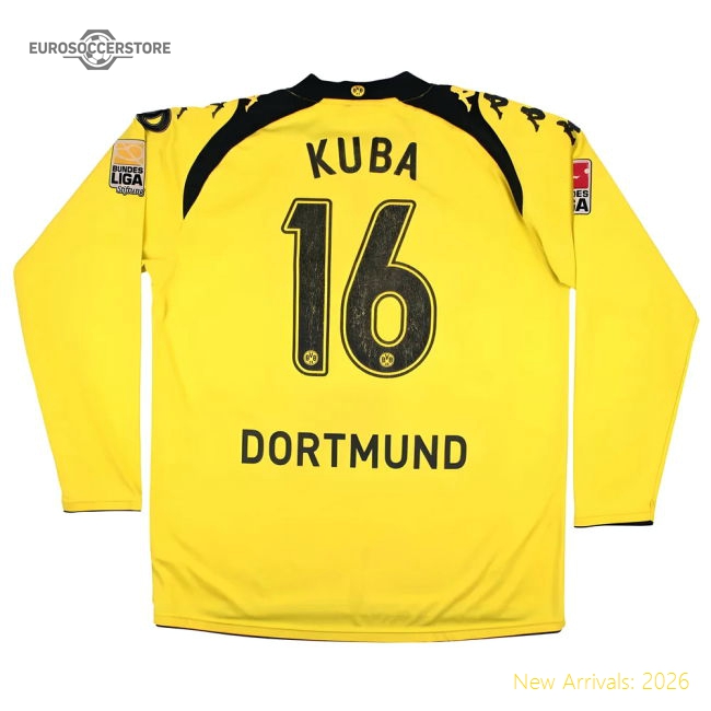 Borussia Dortmund 2009-10 Home Long Sleeve Shirt (Kuba #16) (2XL) (Very Good)-Football Jersey Hub