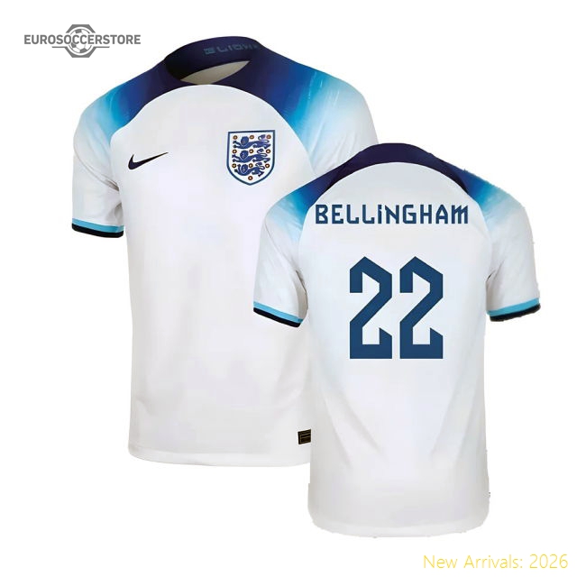 2022-2023 England Home Shirt (Bellingham 22)-Football Jersey Hub
