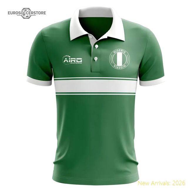 Nigeria Concept Stripe Polo Shirt (Green)-Football Jersey Hub