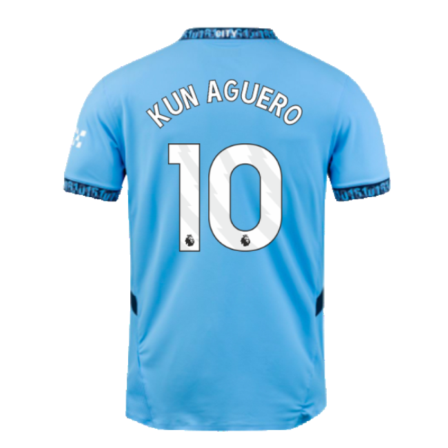 2024-2025 Man City Home Authentic Shirt (Kun Aguero 10)-Football Jersey Hub