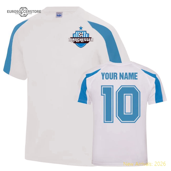 Your Name Manchester City Sports Training Jersey (white)-Football Jersey Hub
