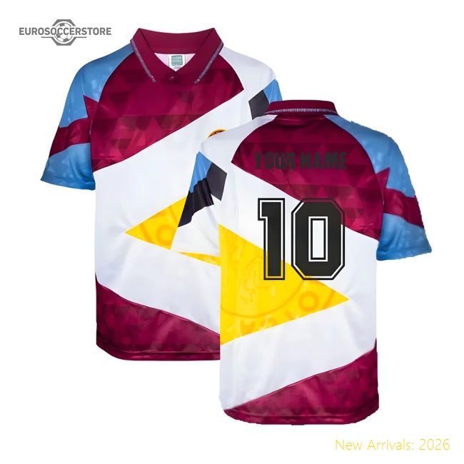 Aston Villa 1990 Mash Up Retro Football Shirt (Your Name)-Football Jersey Hub