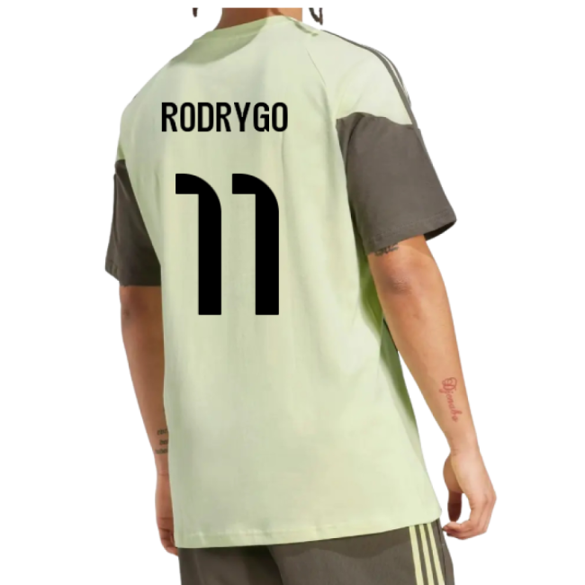 2025-2026 Real Madrid Training Tee (Almost Lime) (Rodrygo 11)-Football Jersey Hub