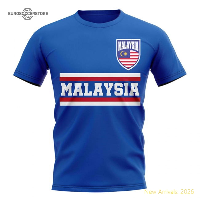 Malaysia Core Football Country T-Shirt (Blue)-Football Jersey Hub