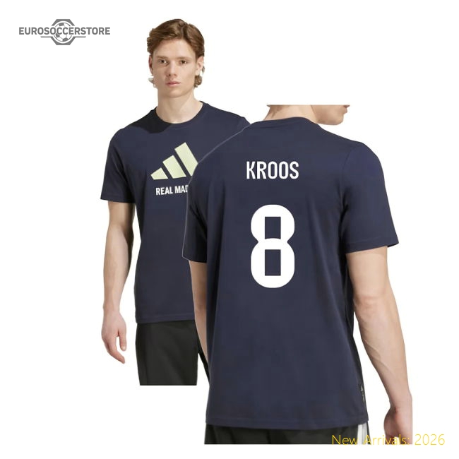 2025-2026 Real Madrid Seasonal Graphic Tee (Legend Ink) (Kroos 8)-Football Jersey Hub