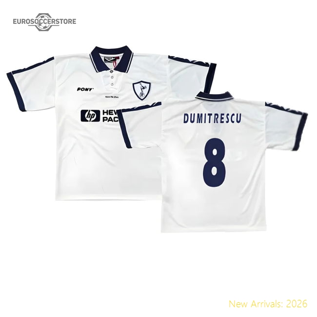 1995-1997 Tottenham Home Pony Shirt (Dumitrescu 8)-Football Jersey Hub