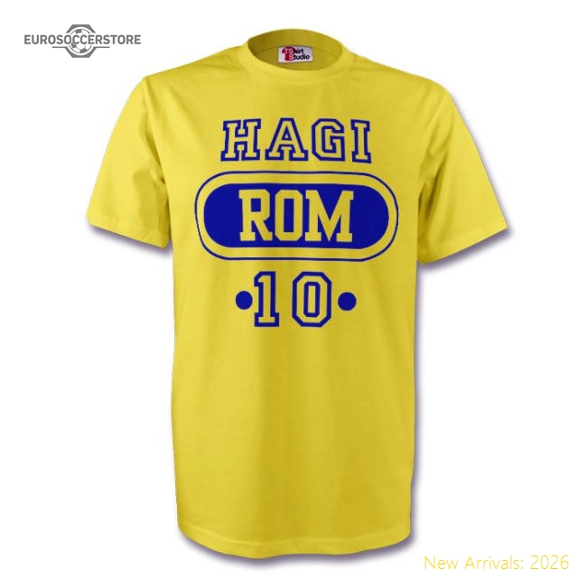 Gheorge Hagi Romania Rom T-shirt (yellow) - Kids-Football Jersey Hub