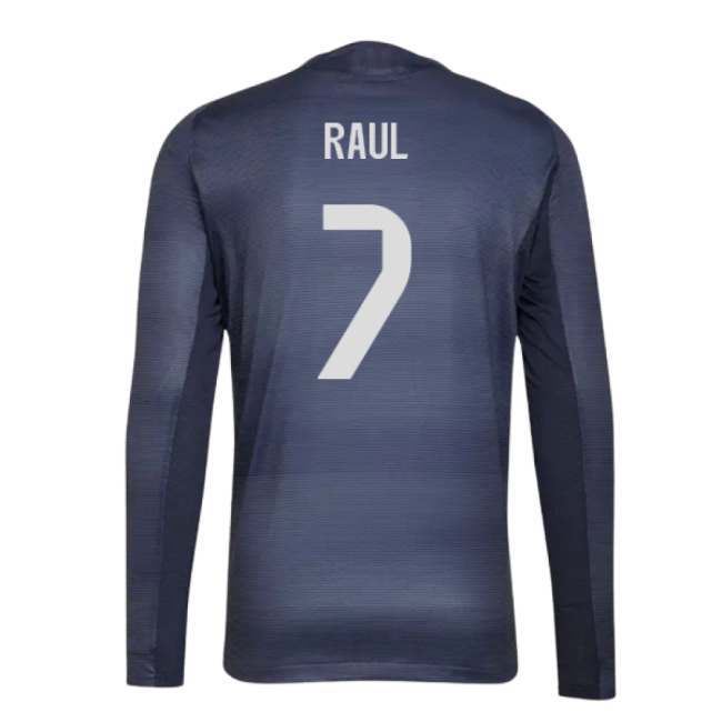 2025-2026 Real Madrid Authentic Long Sleeve Away Shirt (Raul 7)-Football Jersey Hub