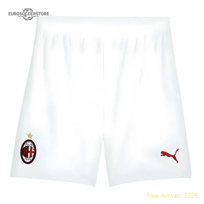 2024-2025 AC Milan Home Shorts (White)-Football Jersey Hub