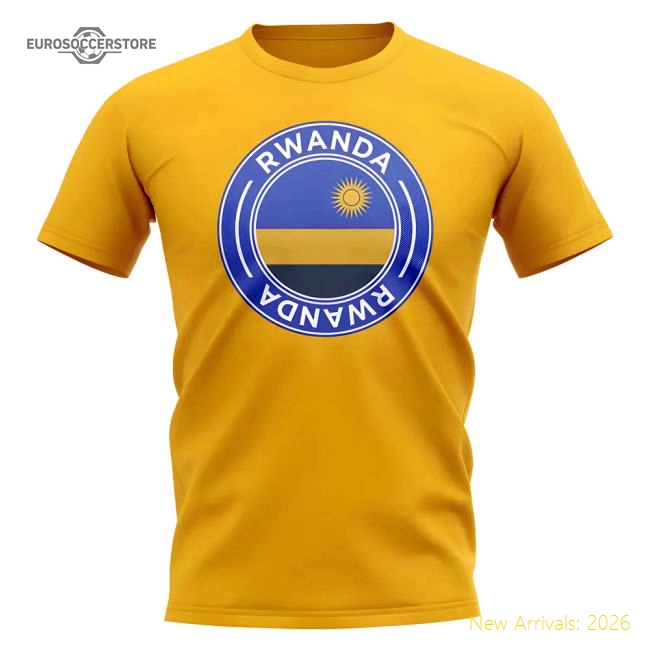 Rwanda Football Badge T-Shirt (Yellow)-Football Jersey Hub