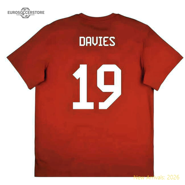 2025-2026 Bayern Munich Seasonal Graphic Tee (Red) (Davies 19)-Football Jersey Hub