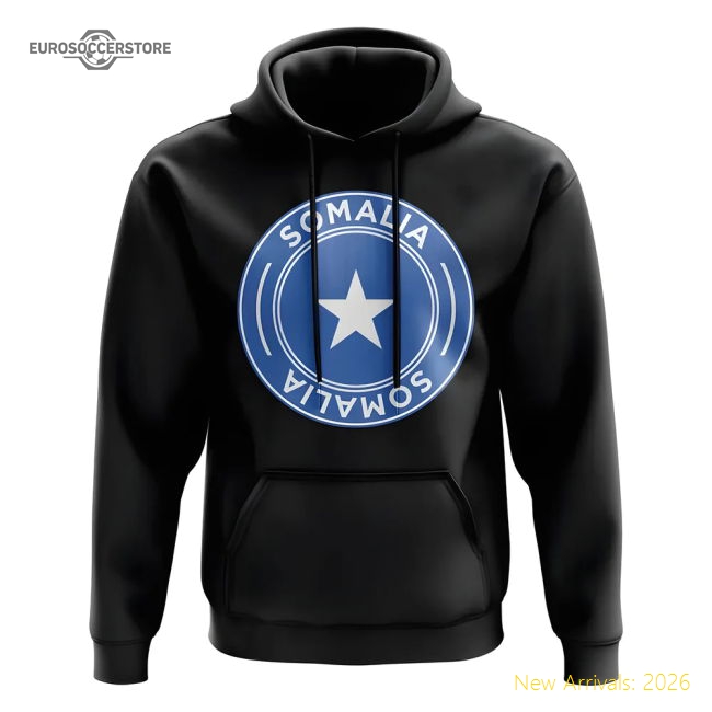 Somalia Football Badge Hoodie (Black)-Football Jersey Hub