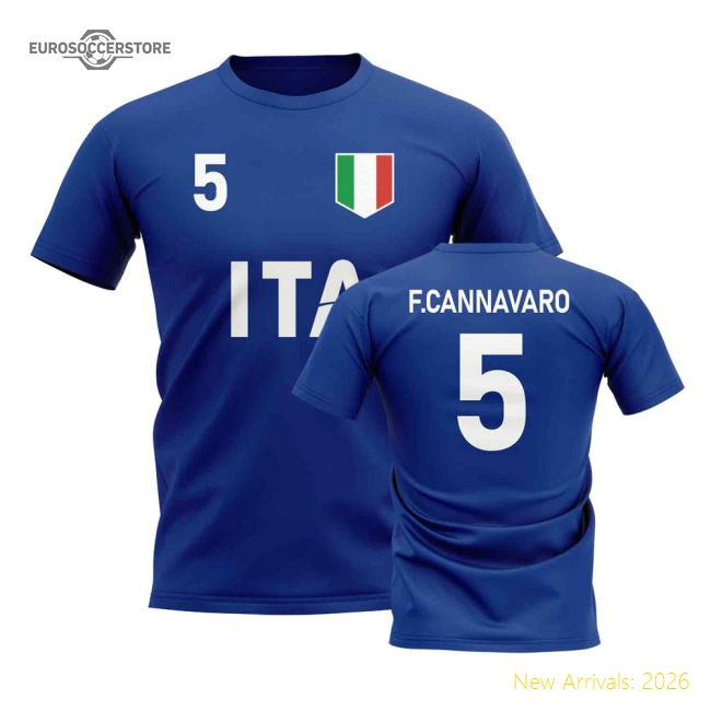 Fabio Cannavaro Country Code Hero T-Shirt (Blue)-Football Jersey Hub