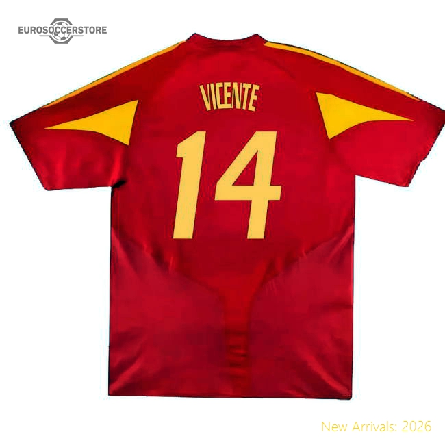 Spain 2004-06 Home Shirt ((Very Good) XL) (Vicente 14)-Football Jersey Hub