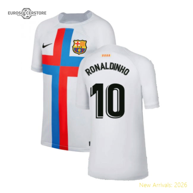 2022-2023 Barcelona Third Shirt (Kids) (RONALDINHO 10)-Football Jersey Hub