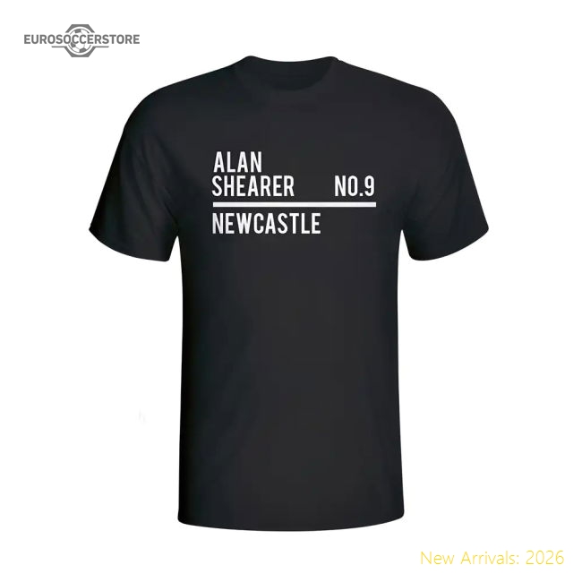 Alan Shearer Newcastle Squad T-shirt (black)-Football Jersey Hub