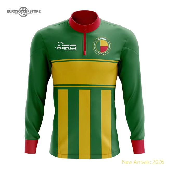 Benin Concept Football Half Zip Midlayer Top (Green-Yellow)-Football Jersey Hub