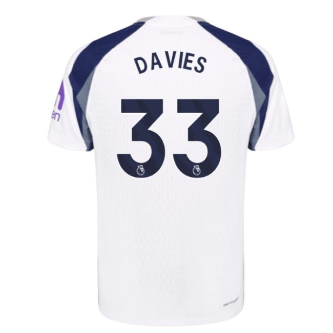 2025-2026 Tottenham Hotspur Authentic Home Shirt (Davies 33)-Football Jersey Hub