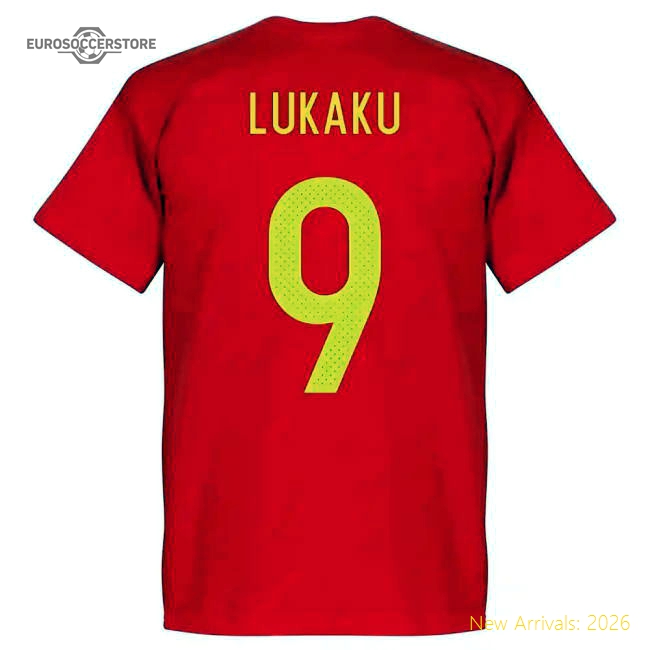 Belgium Romelu Lukaku Team T-Shirt - Red-Football Jersey Hub