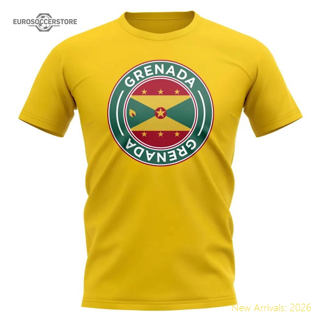 Grenada Football Badge T-Shirt (Yellow)-Football Jersey Hub