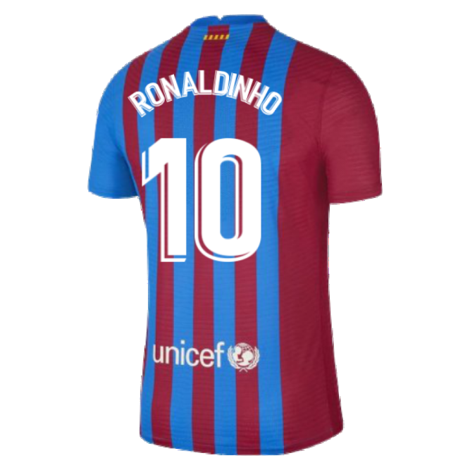 2021-2022 Barcelona Vapor Match Home Shirt (RONALDINHO 10)-Football Jersey Hub