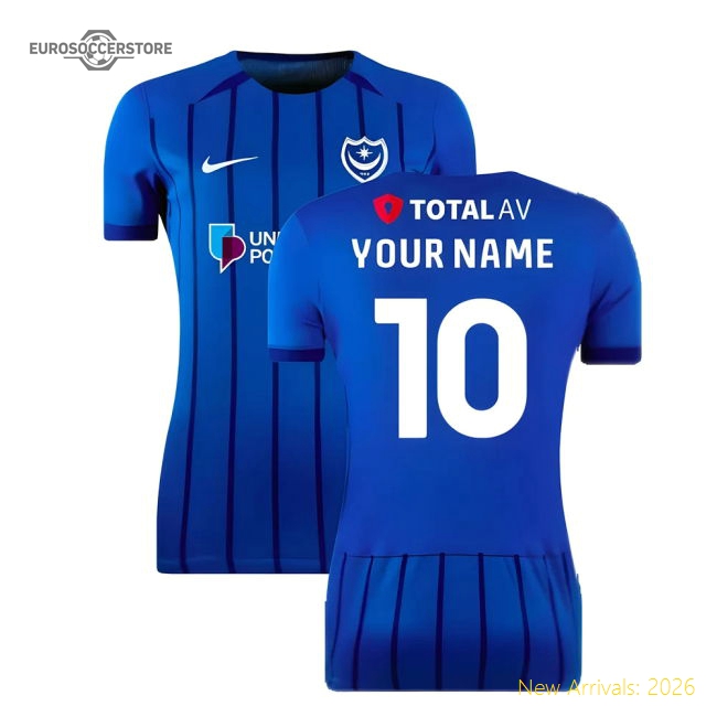 2024-2025 Portsmouth Home Shirt (Womens) (Your Name)-Football Jersey Hub