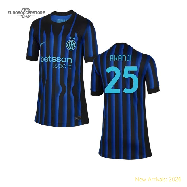 2025-2026 Inter Milan Home Shirt (Kids) (Akanji 25)-Football Jersey Hub