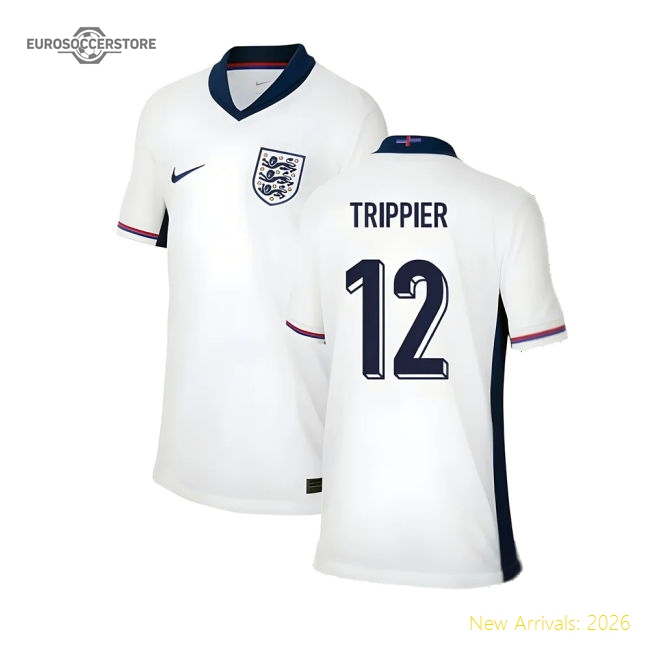 2024-2025 England Home Shirt (Kids) (Trippier 12)-Football Jersey Hub