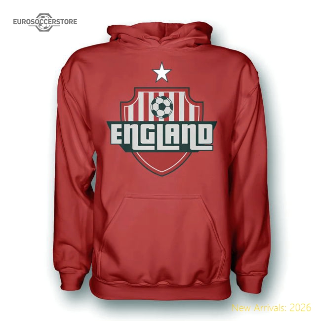 England Country Logo Hoody (red)-Football Jersey Hub