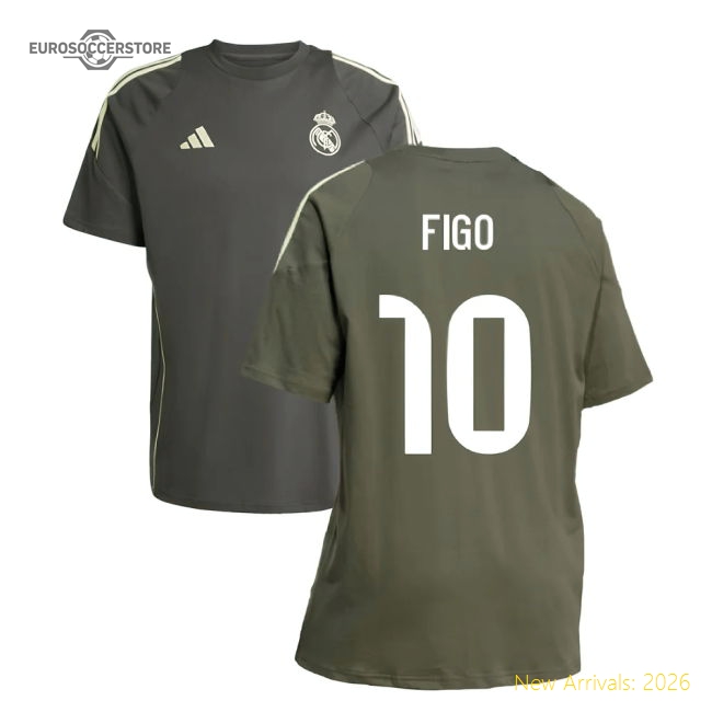 2025-2026 Real Madrid Training Tee (Utility Grey) (Figo 10)-Football Jersey Hub