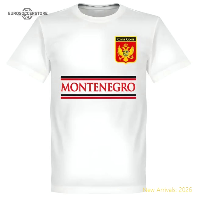 Montenegro Team T-Shirt - White-Football Jersey Hub