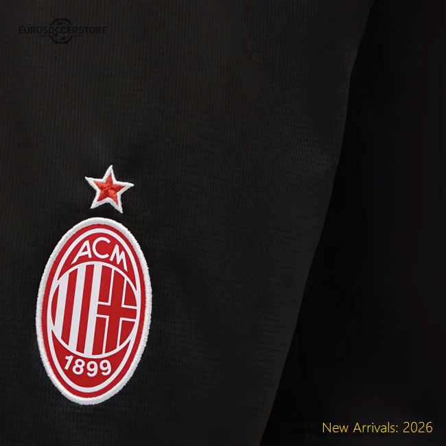 2025-2026 AC Milan Home Shorts (Black)-Football Jersey Hub