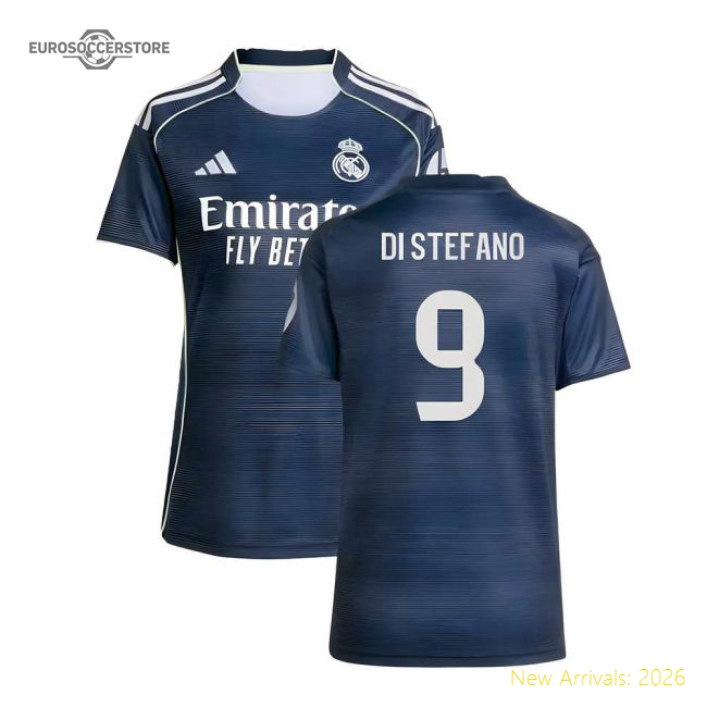 2025-2026 Real Madrid Authentic Away Shirt (Womens) (Di Stefano 9)-Football Jersey Hub