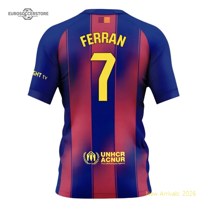 2025-2026 Barcelona Home Shirt (Kids) (Ferran 7)-Football Jersey Hub