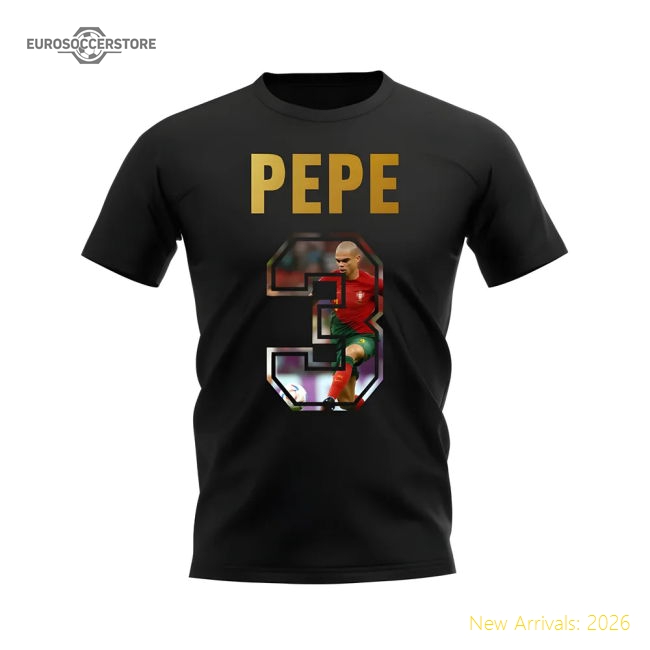 Pepe Name And Number Portugal T-Shirt (Black)-Football Jersey Hub
