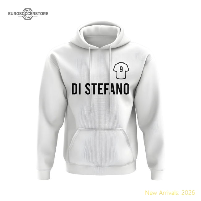 Alfredo Di Stefano Real Madrid Number Hoody (White)-Football Jersey Hub
