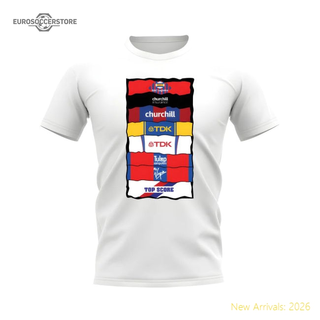 Crystal Palace Sponsor History T-shirt (White)-Football Jersey Hub