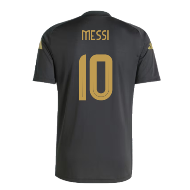2024-2025 Argentina Pre-Match Shirt (Black) (MESSI 10)-Football Jersey Hub