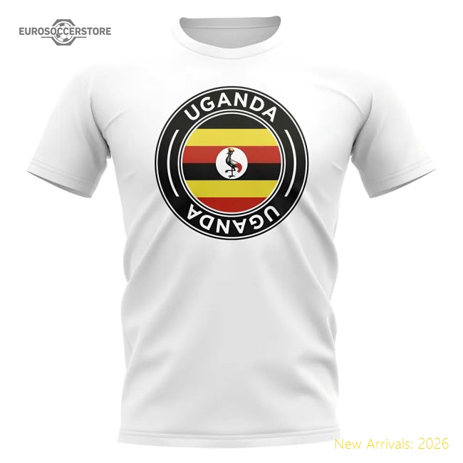 Uganda Football Badge T-Shirt (White)-Football Jersey Hub