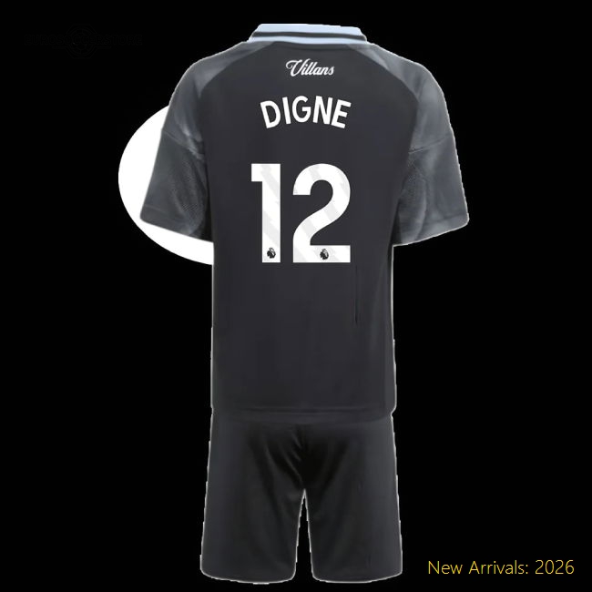 2025-2026 Aston Villa Away Mini Kit (Digne 12)-Football Jersey Hub