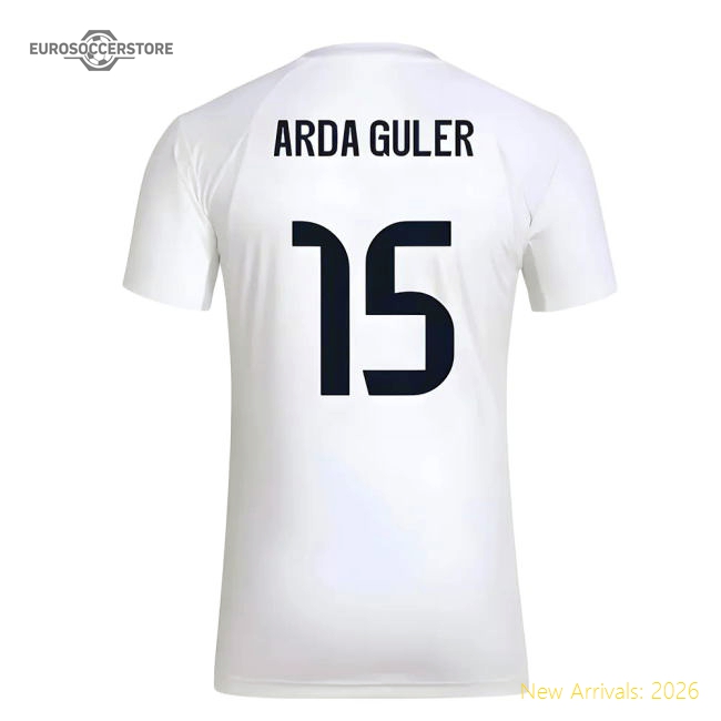 2025-2026 Real Madrid Seasonal Graphic Tee (White) (Arda Guler 15)-Football Jersey Hub