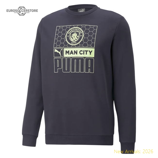 2022-2023 Man City FtblCore Crew Sweat (Parisian)-Football Jersey Hub