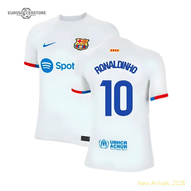 2023-2024 Barcelona Away Shirt (Kids) (Ronaldinho 10)-Football Jersey Hub