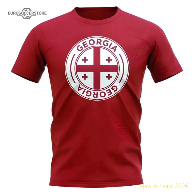 Georgia Football Badge T-Shirt (Red)-Football Jersey Hub