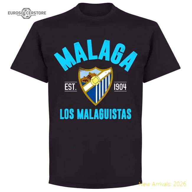 Malaga Established T-Shirt - Black-Football Jersey Hub